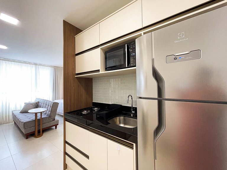 Studio moderno com conforto para até 4 pessoas