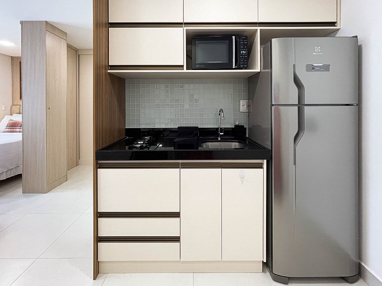 Studio moderno com conforto para até 4 pessoas