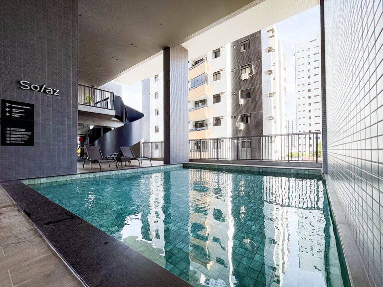 Estúdio p/2 no Solaz Manaíra c/ piscina e academia