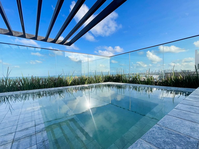 Piscina deslumbrante - vista mar - Intermares