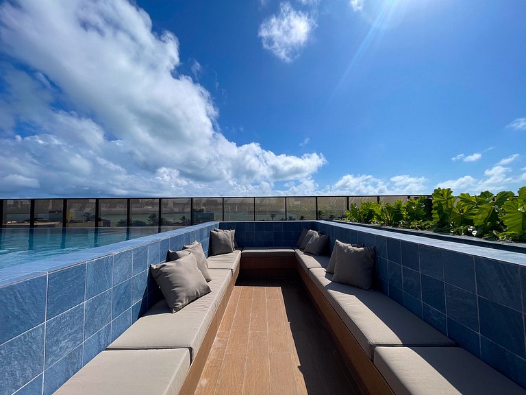 Studio de luxo vista mar em Cabo Branco c/ piscina