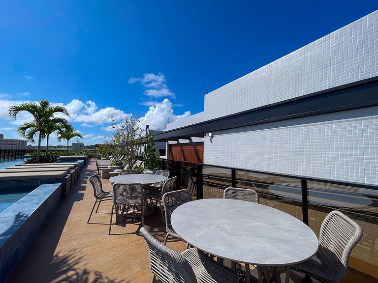 Studio de luxo vista mar em Cabo Branco c/ piscina