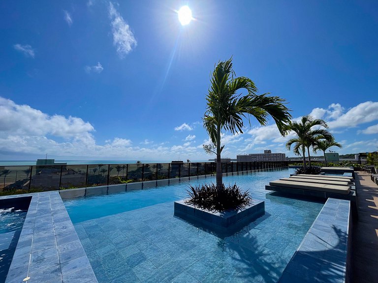 Studio de luxo vista mar em Cabo Branco c/ piscina