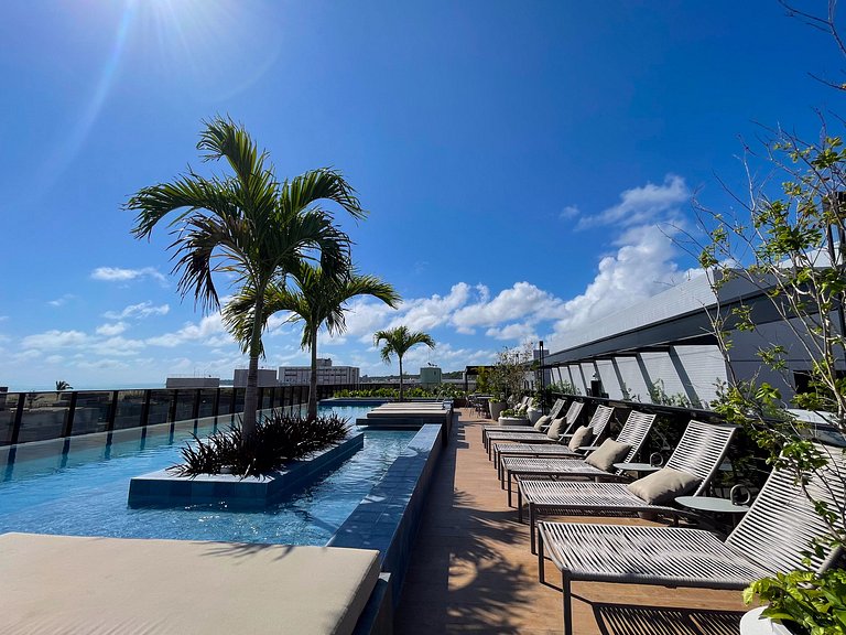 Studio de luxo vista mar em Cabo Branco c/ piscina