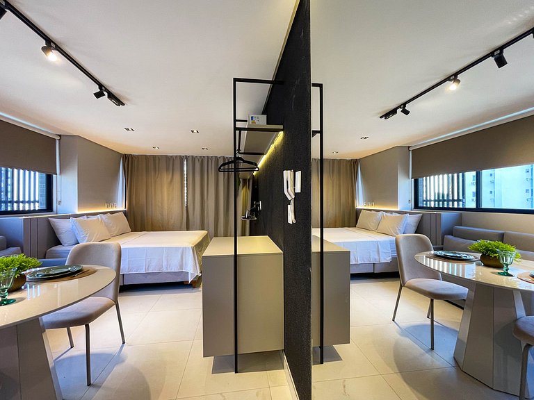 Studio moderno com lazer completo em Manaíra