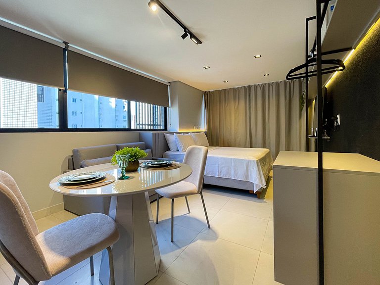 Studio moderno com lazer completo em Manaíra