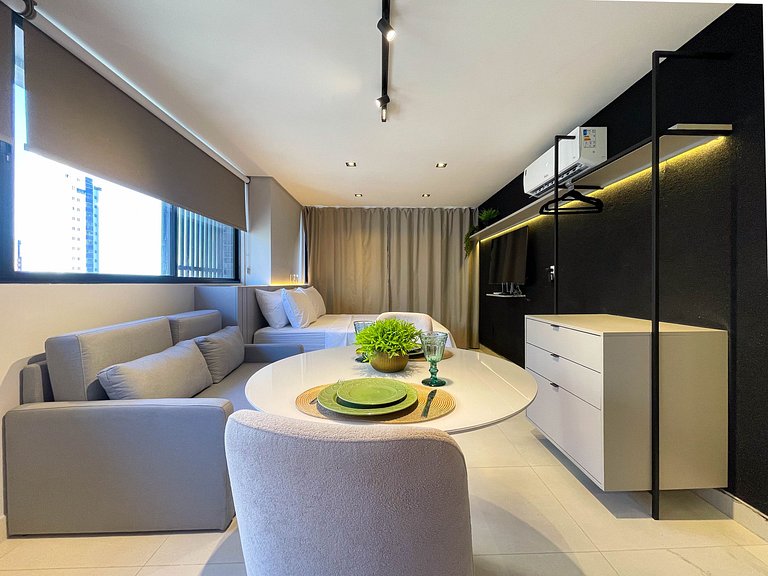 Studio moderno com lazer completo em Manaíra