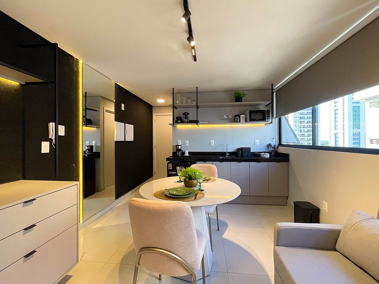 Studio moderno com lazer completo em Manaíra