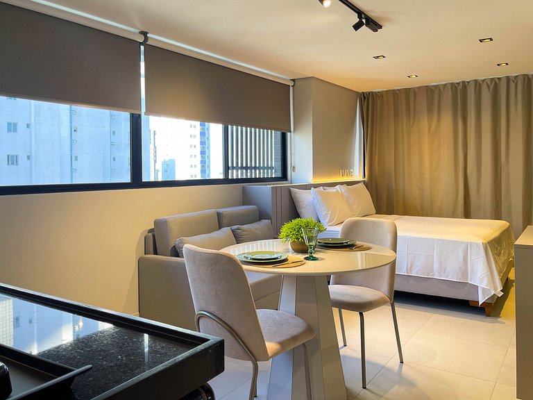 Studio moderno com lazer completo em Manaíra