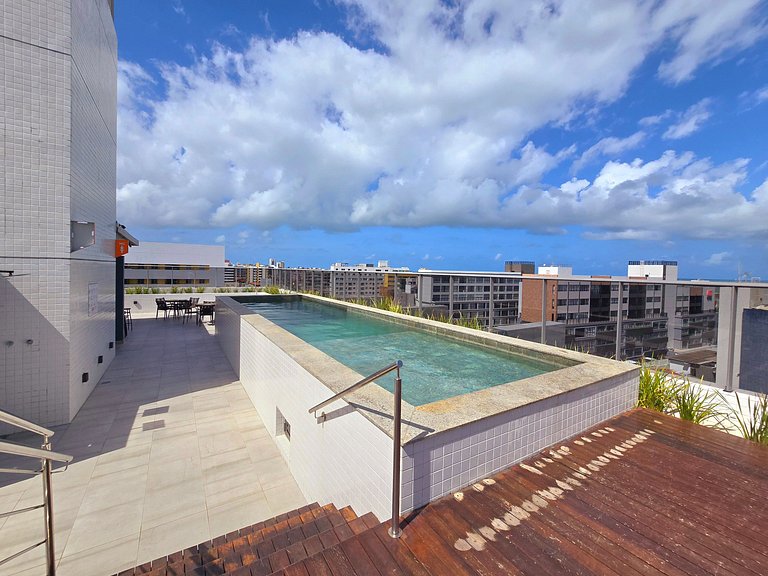 2 Quartos Perto do Mar Bessa | Academia | Piscina