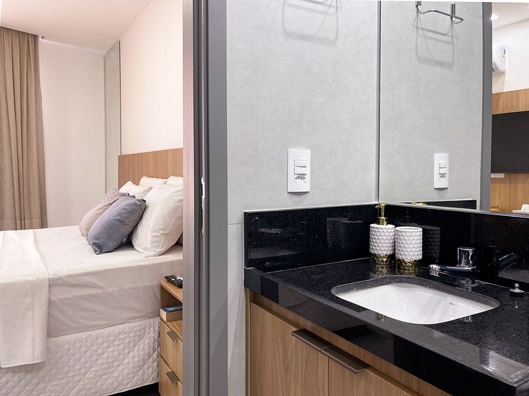 Studio moderno em Manaíra com lazer completo