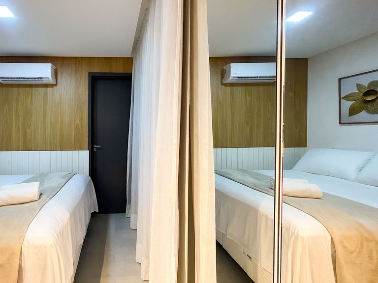 Studio com Varanda, Piscina · Pertinho da Praia