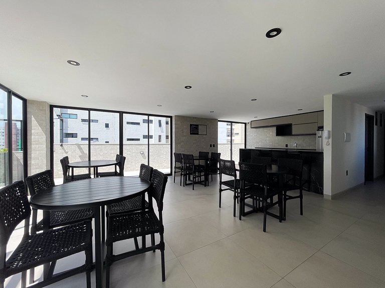 Studio novo | Rooftop com piscina | Intermares