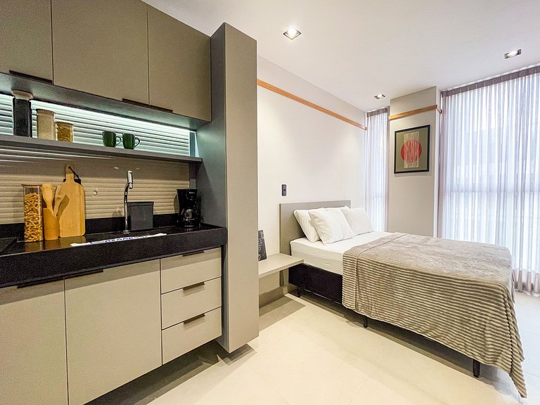 Studio novo | Rooftop com piscina | Intermares