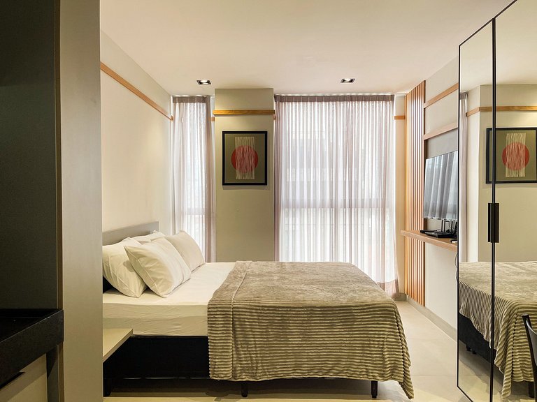 Studio novo | Rooftop com piscina | Intermares