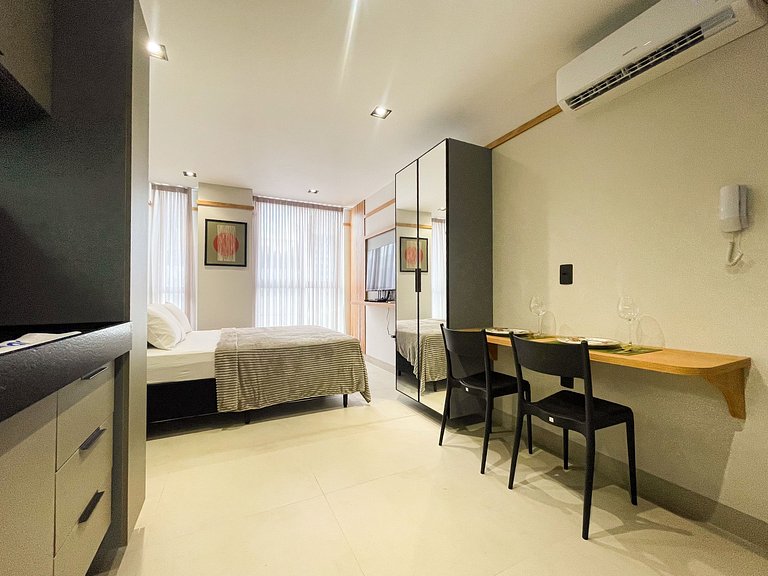 Studio novo | Rooftop com piscina | Intermares