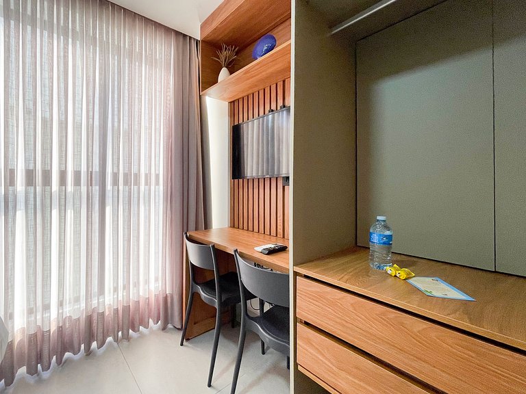 Studio novo, Piscina Rooftop e Coworking